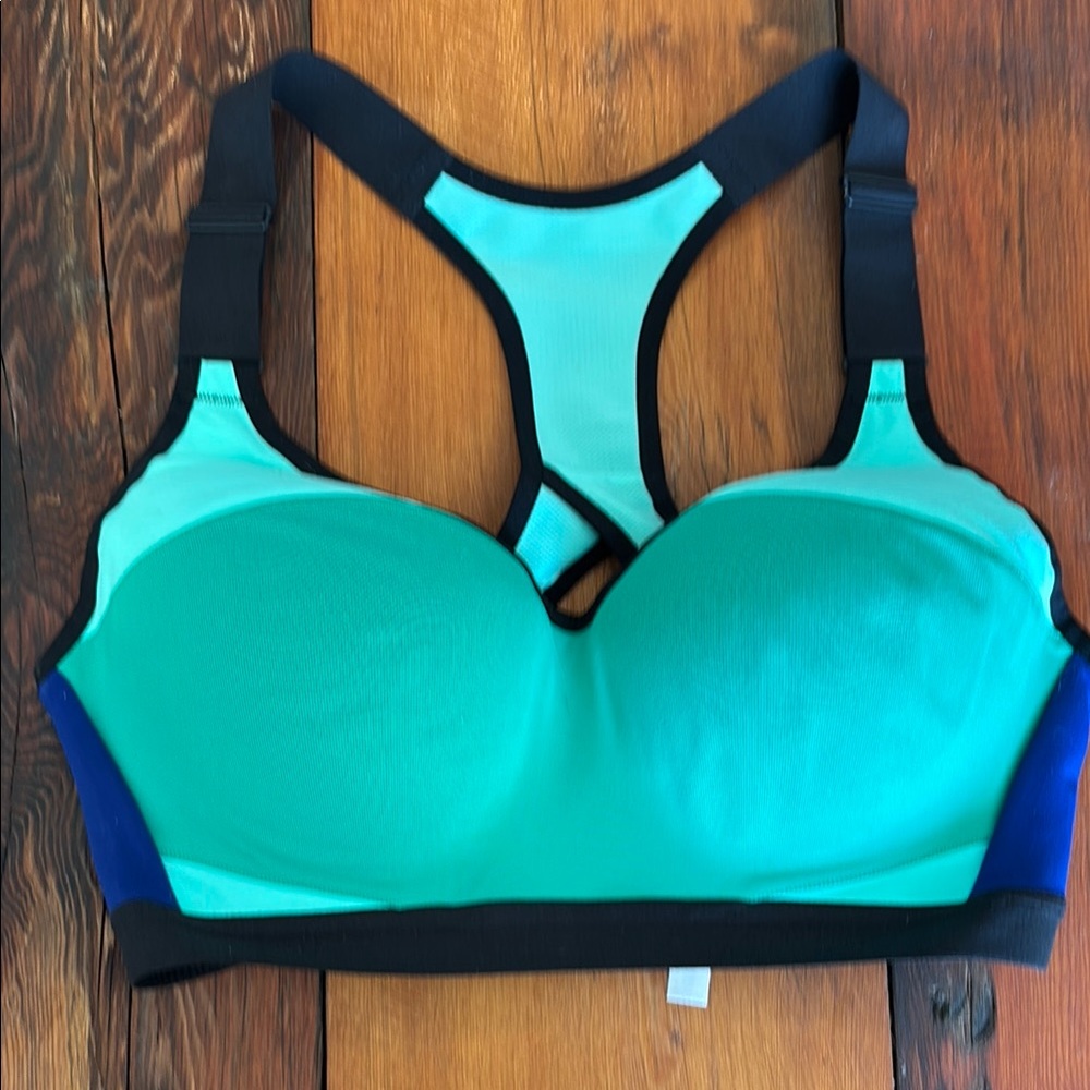 Victoria's Secret Green and Blue Sports Bra Racerback